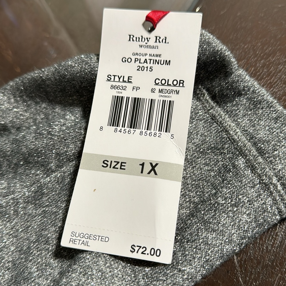 NWT Ruby Rd Metallic silver jacket 1X - Picture 6 of 6
